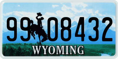 WY license plate 9908432