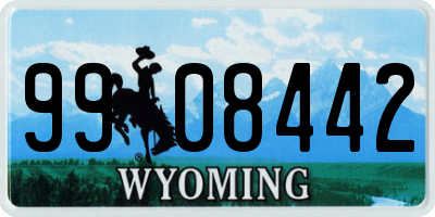 WY license plate 9908442