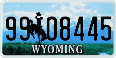WY license plate 9908445