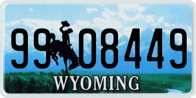 WY license plate 9908449