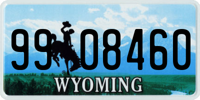 WY license plate 9908460