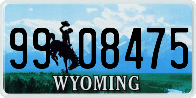WY license plate 9908475