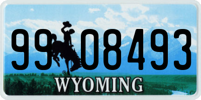 WY license plate 9908493