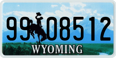 WY license plate 9908512