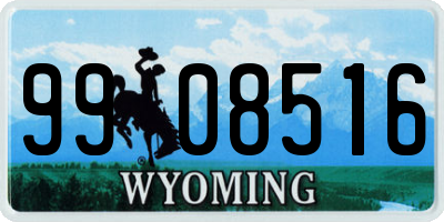 WY license plate 9908516