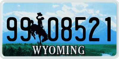 WY license plate 9908521