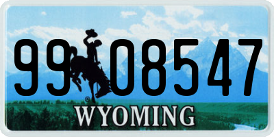 WY license plate 9908547