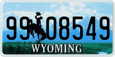 WY license plate 9908549