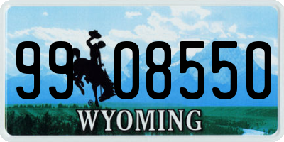 WY license plate 9908550