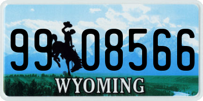 WY license plate 9908566