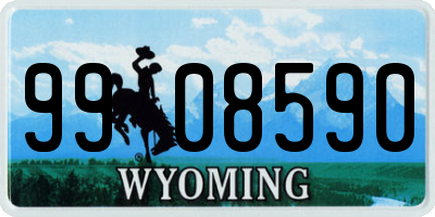 WY license plate 9908590