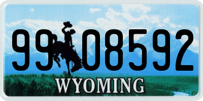 WY license plate 9908592