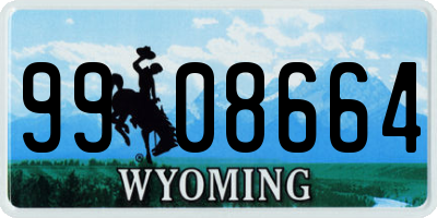 WY license plate 9908664