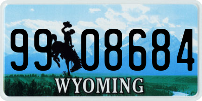 WY license plate 9908684