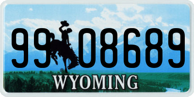 WY license plate 9908689