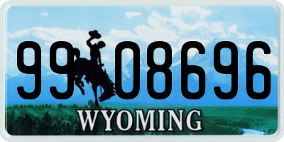 WY license plate 9908696