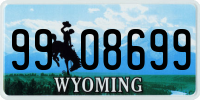 WY license plate 9908699