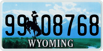 WY license plate 9908768