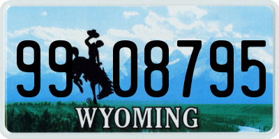 WY license plate 9908795