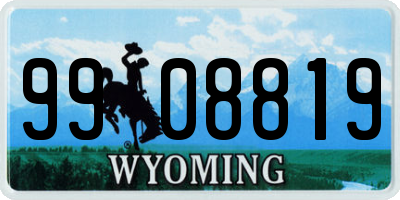 WY license plate 9908819