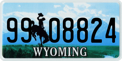 WY license plate 9908824