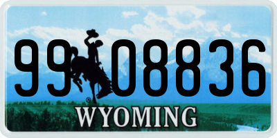 WY license plate 9908836