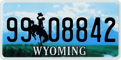 WY license plate 9908842