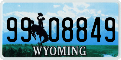 WY license plate 9908849
