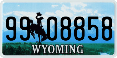 WY license plate 9908858