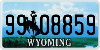 WY license plate 9908859