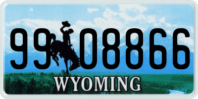 WY license plate 9908866