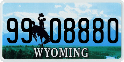 WY license plate 9908880