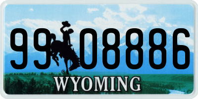 WY license plate 9908886