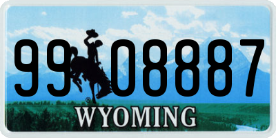 WY license plate 9908887