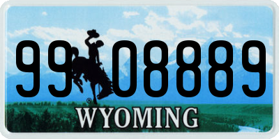 WY license plate 9908889