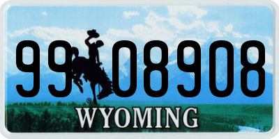WY license plate 9908908