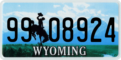 WY license plate 9908924