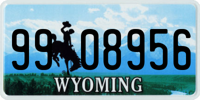 WY license plate 9908956