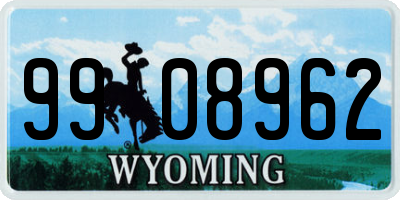 WY license plate 9908962