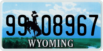 WY license plate 9908967