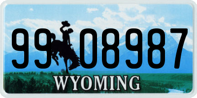 WY license plate 9908987