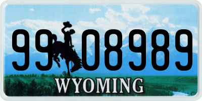 WY license plate 9908989