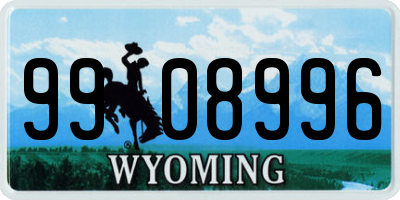 WY license plate 9908996