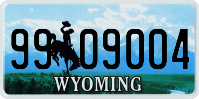 WY license plate 9909004