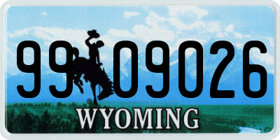 WY license plate 9909026