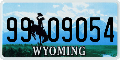WY license plate 9909054
