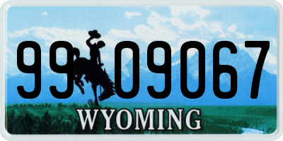 WY license plate 9909067