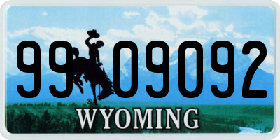 WY license plate 9909092