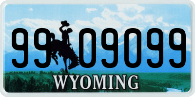 WY license plate 9909099