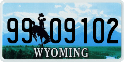 WY license plate 9909102